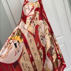 Oriental Pattern Maxi Dress /Night Gown/Scarf